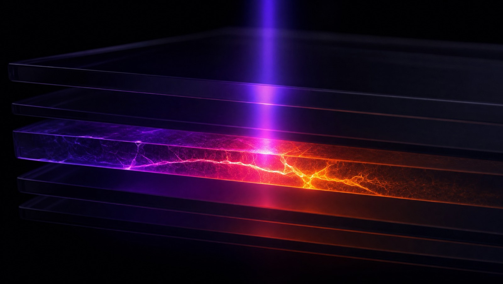 Stratified translucent layers with one lit from within · Quantum Ventura, makers of CyberNeuro-RT (CNRT) · E-RECOV electrochemical metal recovery from electronic waste · applied AI/ML research and development · 26 federal SBIR and STTR contracts since 2019